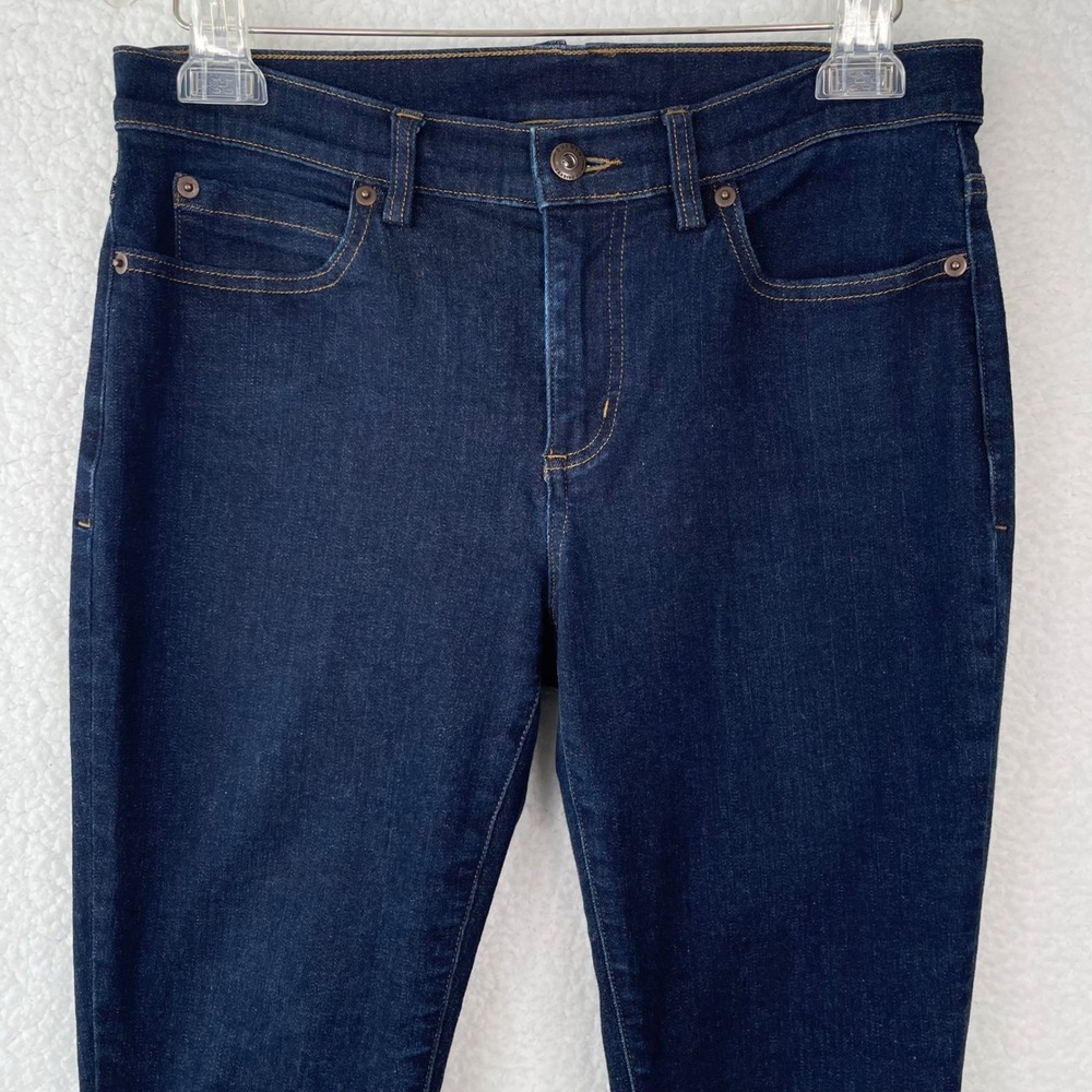 Duluth Trading Co Womens 6 Long Skinny Jeans Dark Indigo Blue Stretch 3237-18